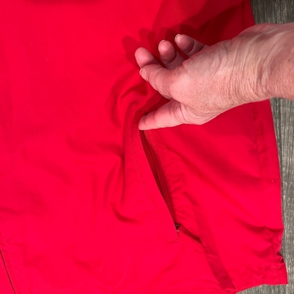 Lands’ End Mens XXL Lightweight Full Zip Windbreaker Rain Jacket Pockets Red - Picture 5 of 10